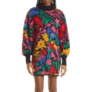 FARM RIO COLORFUL SWEATER DRESS (M)